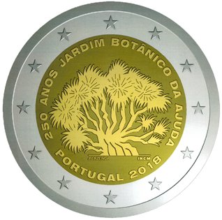 2 Euromunt van Portugal uit 2018 met het motief 250 jaar Botanische Tuin van Ajuda