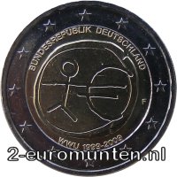2 Euromunt van Duitsland uit 2009 met het motief 10 jaar euro