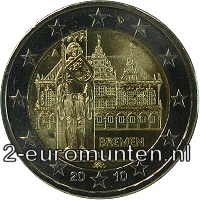 2 Euromunt van Duitsland uit 2010 met het motief Roland van Bremen