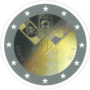 2 Euromunt van Estland uit 2018 met het motief 100ste verjaardag van de oprichting van de onafhankelijke staat