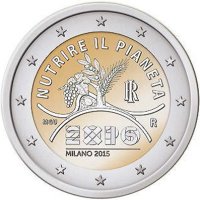 2 Euromunt van Italië uit 2015 met het motief World Expo 2015 in Milaan