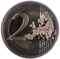 2 Euromunt van Letland uit 2022 met het motief 100 jaar Bank van Letland 