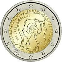 2 Euromunt van Nederland uit 2013 met het motief 200 jaar Koninkrijk der Nederlanden