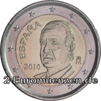  Normale 2 Euromunt uit Spanje met als morief het portret van Koning Juan Carlos I van Spanje