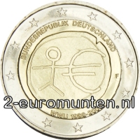 2 Euromunt van Duitsland uit 2009 met het motief 10 jaar euro