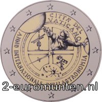 Ontwerp van de 2 Euromunt uit Vaticaanstad Internationaal jaar van de astronomie