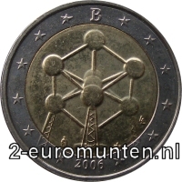 2 Euromunt van België uit 2006 met het motief Renovatie van het Atomium in Brussel