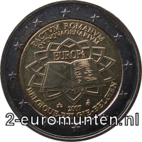 2 Euromunt van België uit 2007 met het motief Verdrag van Rome