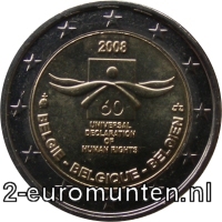 2 Euromunt van België uit 2008 met het motief 60e Verjaardag Verklaring Rechten van de Mens