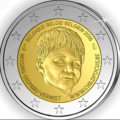 2 Euromunt van België uit 2016 met het motief 20-jarig bestaan van Child Focus