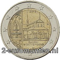 2 Euromunt van Duitsland uit 2013 met het motief De abdij van Maulbronn