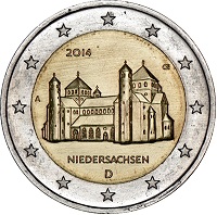 2 Euromunt van Duitsland uit 2014 met het motief De St. Michaelkerk in Hildesheim