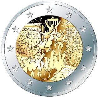 2 Euromunt van Duitsland uit 2019 met het motief 30 jaar val van de Berlijnse Muur