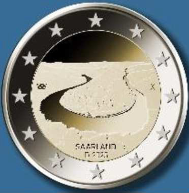 2 Euromunt van Duitsland uit 2025 met het motief Saarschleife