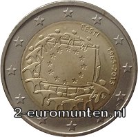 2 Euromunt van Estland uit 2015 met het motief 30e verjaardag van de Europese vlag