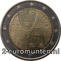 2 Euromunt van Finland uit 2006 met het motief 100 jaar wereldwijd stemrecht