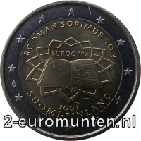 2 Euromunt van Finland uit 2007 met het motief Verdrag van Rome