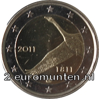 2 Euromunt van Finland uit 2011 met het motief 200 jaar Bank of Finnland