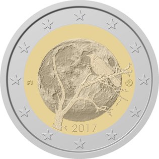 2 Euromunt van Finland uit 2017 met het motief Finse natuur