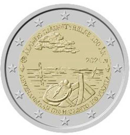 2 Euromunt van Finland uit 2021 met het motief 100 jaar zelfbestuur van de regio Åland