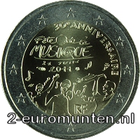  2 Euromunt van Frankrijk uit 2011 met het motief 30 jaar Fête de la Musique