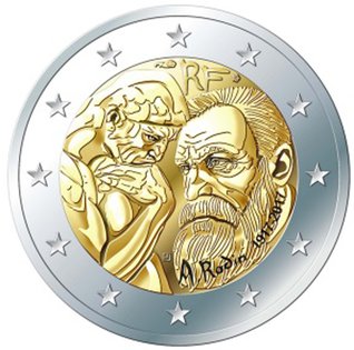 2 Euromunt van Frankrijk uit 2017 met het motief 100ste sterfdag van Auguste Rodin