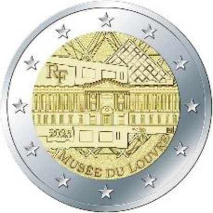 2 Euromunt van Frankrijk uit 2025 met het motief Louvre