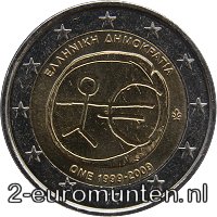 2 Euromunt van Griekenland uit 2009 met het motief 10 jaar euro