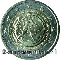 2 Euromunt van Griekenland uit 2010 met het motief 2.500 verjaardag van de Slag bij Marathon