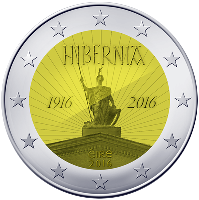 2 Euromunt van Irland uit 2016 met het motief 100ste verjaardag van de Paasopstand