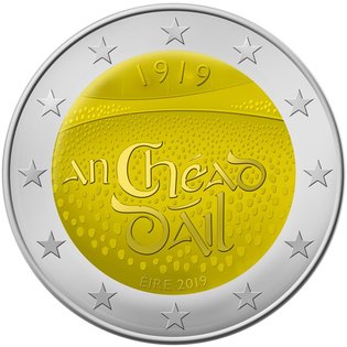 2 Euromunt van Ierland uit 2019 met het motief 100 jaar Iers Parlement