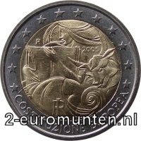 2 Euromunt van Italië uit 2005 met het motief 1-jarig jubileum van de Europese Grondwet