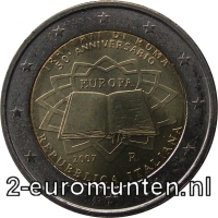 2 Euromunt van Italië uit 2007 met het motief Verdrag van Rome