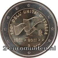 2 Euromunt van Italië uit 2011 met het motief  150ste verjaardag van de Italiaanse eenwording