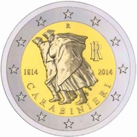 2 Euromunt van Italië uit 2014 met het motief 200ste verjaardag van de Carabinieri