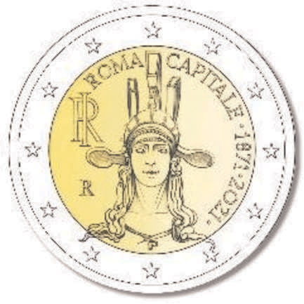 2 Euromunt van Italië uit 2018 met het motief 150 jaar Rome hoofdstad van Italië