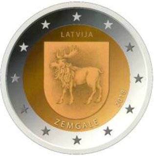 2 Euromunt van Letland uit 2018 met het motief Semgallen