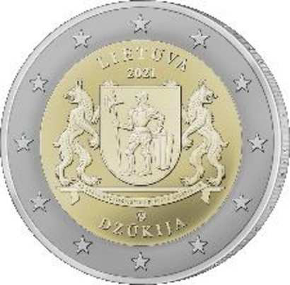 2 Euromunt van Litouwen uit 2021 met het motief Dzūkija