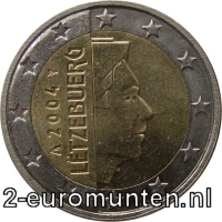 2 Euromunt van Luxemburg met het motief Groothertog Hendrik van Luxemburg