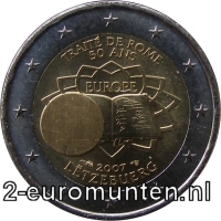 2 Euromunt van Luxemburg uit 2007 met het motief Verdrag van Rome