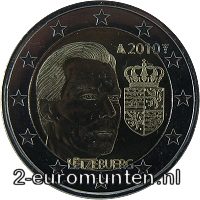 2 Euromunt van Luxemburg uit 2010 met het motief het Wapen van Groothertog Henri van Luxemburg