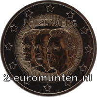 2 Euromunt van Luxemburg uit 2011 met het motief de 90ste Verjaardag van Jan van Luxemburg