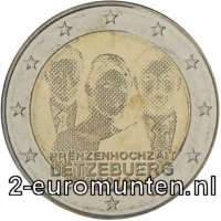 2 Euromunt van Luxemburg uit 2012 met het motief Huwelijk van Willem met Stéphanie
