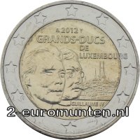 2 Euromunt van Luxemburg uit 2012 met het motief 100ste sterfdag van Willem IV van Luxemburg