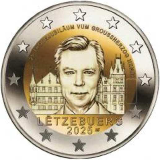 2 Euromunt van Luxemburg uit 2024 met het motief 25 jaar troonbestijging van Groothertog Henri
