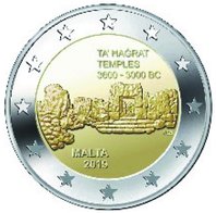 2 Euromunt van Malta uit 2019 met het motief Tempels van Ta