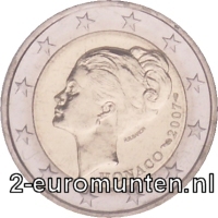 2 Euromunt van Monaco uit 2007 met het motief 25ste sterfdag van Vorstin Grace Patricia Kelly