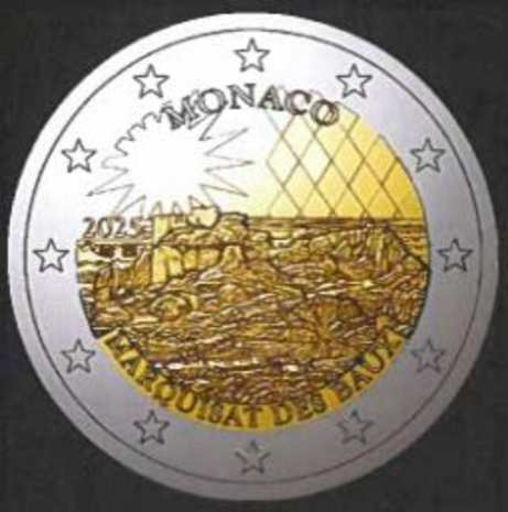 2 Euromunt van Monaco uit 2025 met het motief Markgraafschap Les Baux