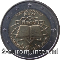 2 Euromunt van Nederland uit 2007 met het motief Verdrag van Rome