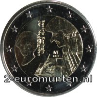 2 Euromunt van Nederland uit 2011 met het motief Erasmus van Rotterdam - Laus Stultitiae